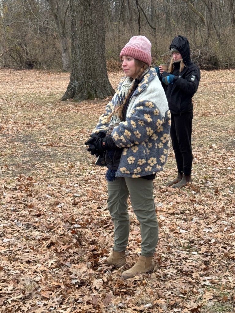 Teala leading the bird hike